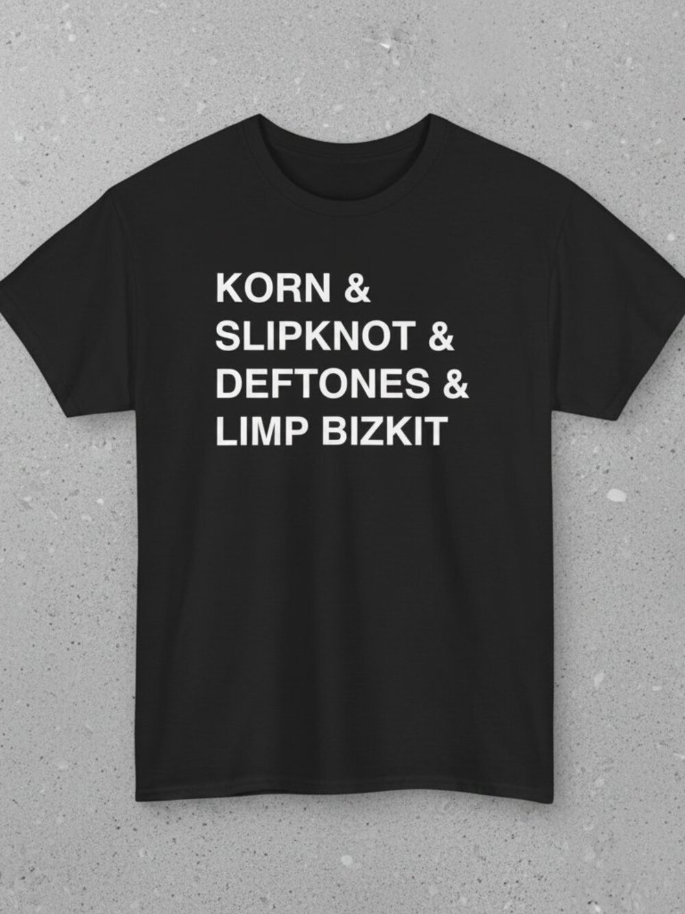 Korn Slipknot Deftones Limp Bizkit Nu Metal Band Black Graphic T-Shirt